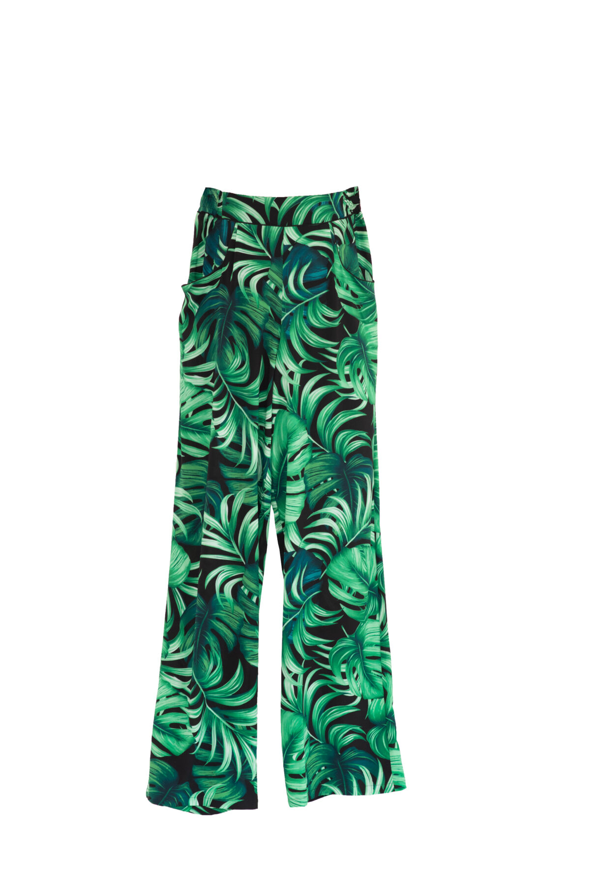 Aruba pants - Monstera palms (Black)